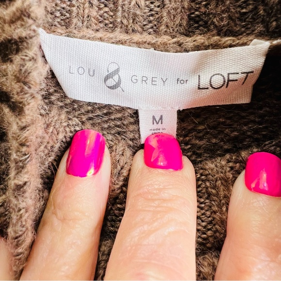 LOFT Lou & Grey Maple Heather Fairisle Wool Blend Turtleneck Pullover Sweater - Picture 10 of 15